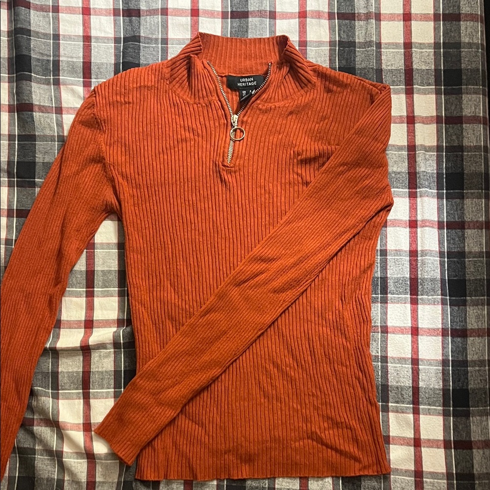 Women’s Urban Heritage Orange Quarter Zip-Up Long sleeve